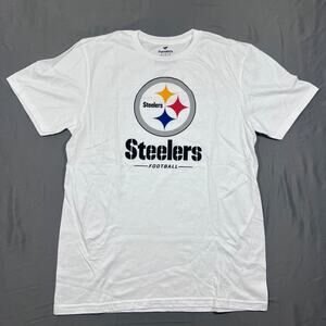 Pittsburgh Steelers T Shirt Mens Medium Fanatics NFL Football White